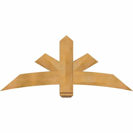 Ekena Millwork Alberta Rough Sawn Timber Gable Bracket, Western Red Cedar, 60"W x 25"H x 6"D x 6"F, 10/12 Pitch GBW060X25X0606ALB00RWR
